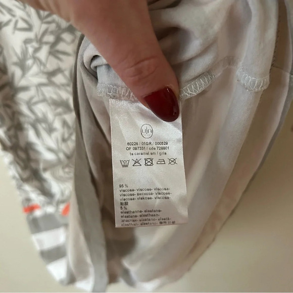 Un Jour Allieurs Paris Sleeveless Pattern Grey Sleeve Tie Ruched Top Size 3 - Picture 3 of 5